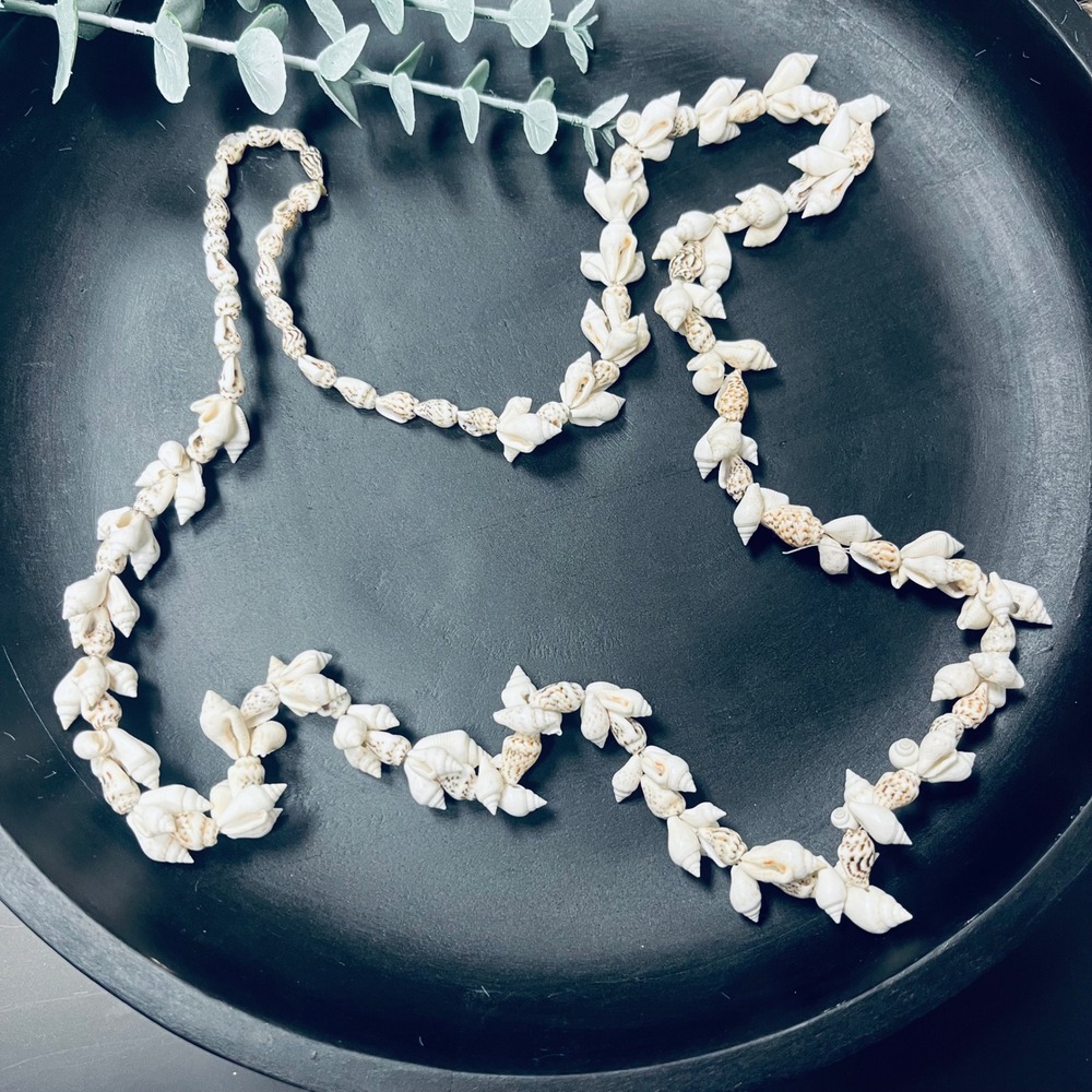 Vintage Natural Shell Beaded‎ Necklace | Boho Earthy | Handmade Philippines Sea